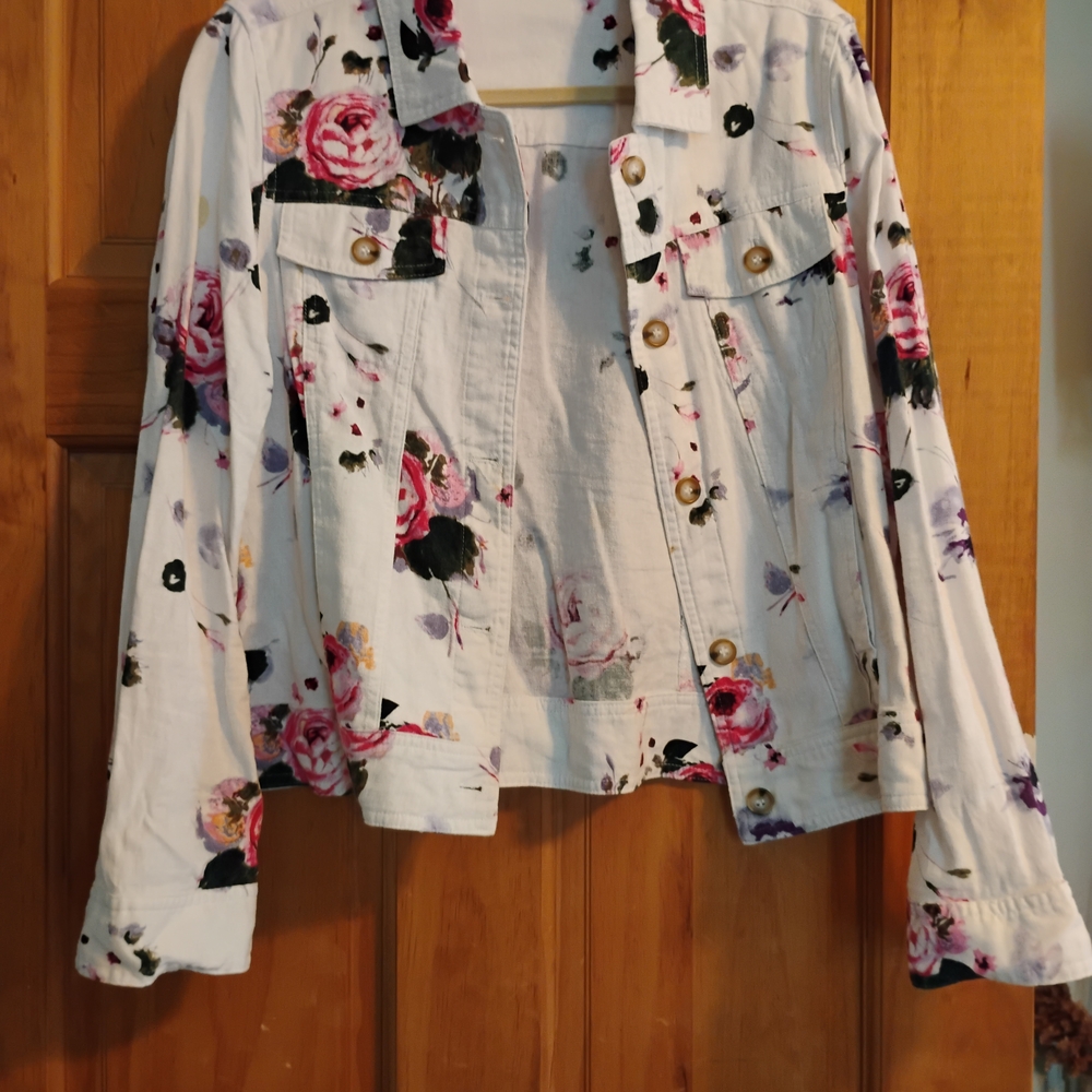 Floral Print Women's Jean Jacket